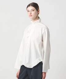 ＜LOEFF＞コットン ブロード フリル スキッパー シャツ