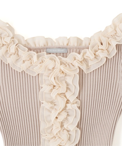 JILL by JILL STUART（ジルバイジルスチュアート）の「フリルトリムニット（ニット/セーター・レディース・ブラック系その他/ピンク/ホワイト・FREE）」の11枚目の写真