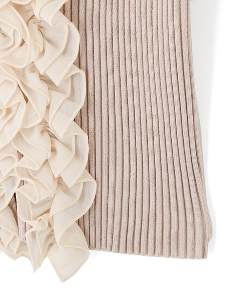 JILL by JILL STUART（ジルバイジルスチュアート）の「フリルトリムニット（ニット/セーター・レディース・ブラック系その他/ピンク/ホワイト・FREE）」の14枚目の写真