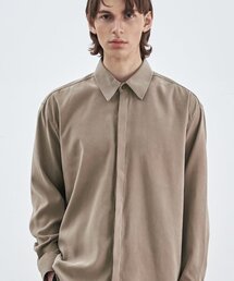 シュプリームタッチエッセンシャルシャツリラックスフィットベージュ