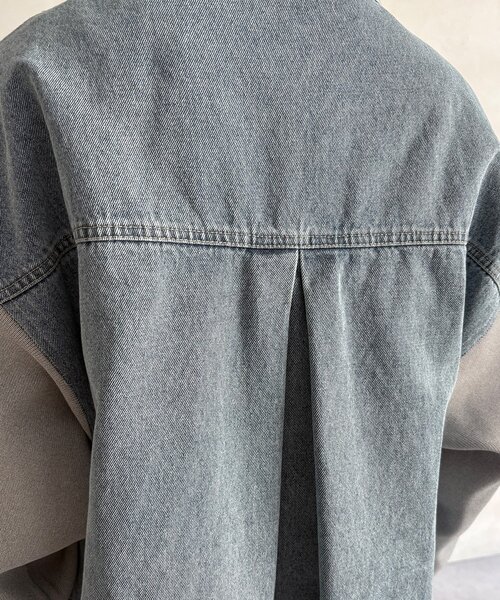 DouDou（ドゥドゥ）の「【WEB限定】袖ニットデニムジャケット（その他アウター・レディース・オフホワイト/サックスブルー・FREE）」の9枚目の写真