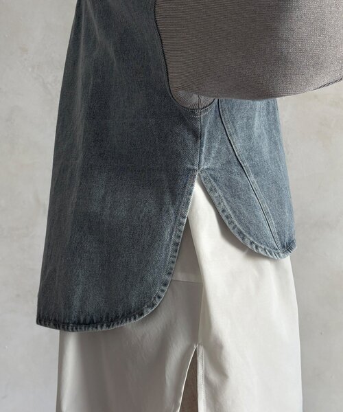 DouDou（ドゥドゥ）の「【WEB限定】袖ニットデニムジャケット（その他アウター・レディース・オフホワイト/サックスブルー・FREE）」の12枚目の写真