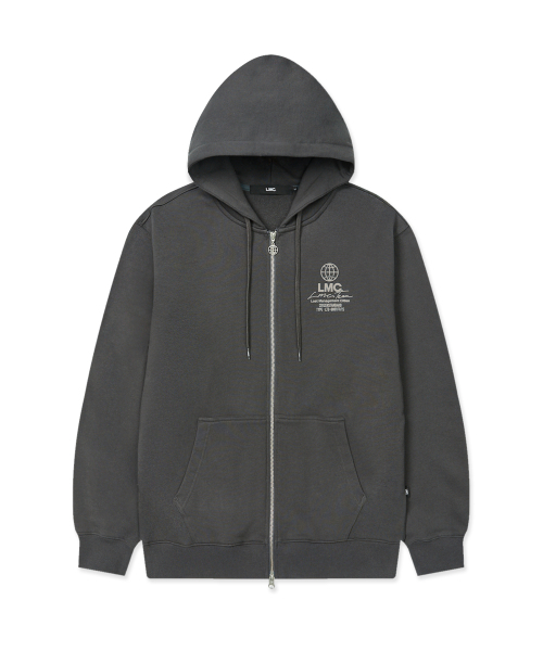 SIGNATURE COMBO ZIP-UP HOODIE — графитовый