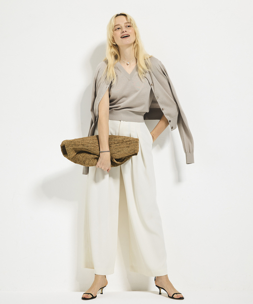 plage(プラージュ)の「Compact Knit ベスト(ベスト・レディース・チャコールグレー/キャメル・FREE)」の6枚目の写真