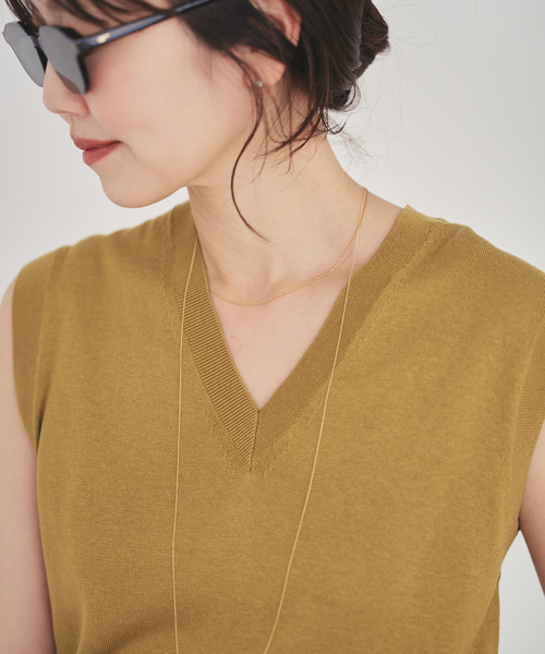 plage(プラージュ)の「Compact Knit ベスト(ベスト・レディース・チャコールグレー/キャメル・FREE)」の12枚目の写真
