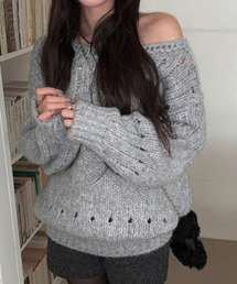 予約商品】「ワンショルダー ニット」に該当するファッション通販