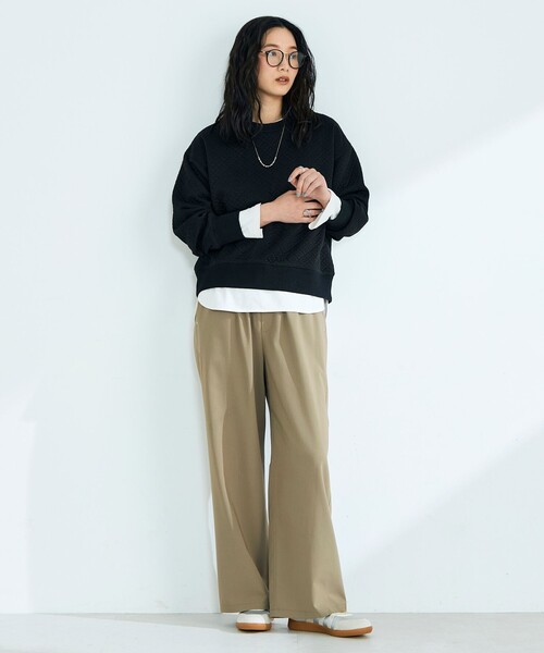 fredy emue（フレディエミュ）の「TRイージーセミワイドパンツ（その他パンツ・レディース・グレー/ブラック/ベージュ・38/36）」の8枚目の写真