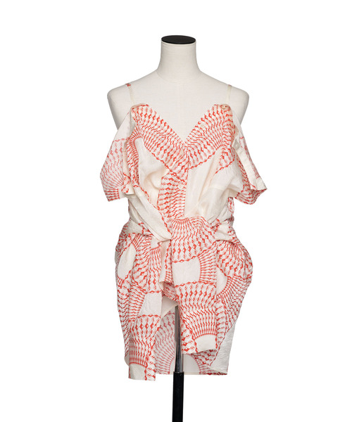 muller of yoshiokubo（ミュラーオブヨシオクボ）の「muller of yoshiokubo ミュラーオブヨシオクボ / RADIAL 2WAY BLOUSE ラジアル2WAYブラウス / MLS26204（シャツ/ブラウス・レディース・レッド/ブラック・38/36）」の15枚目の写真