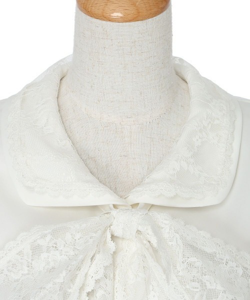 an another angelus(アンアナザーアンジェラス)の「レースリボンタイ付きブラウス/fint フィント(シャツ/ブラウス・レディース・オフホワイト/ブルーグレー・FREE)」の21枚目の写真
