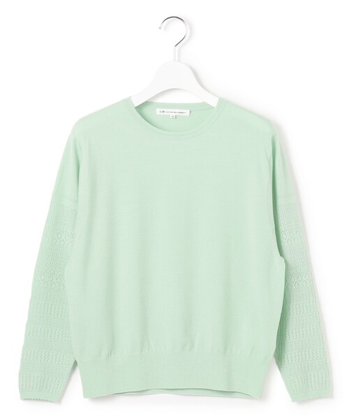 23区 L(ニジュウサンクオオキイサイズ)の「ネオコンフォートストレッチ レーシーデザイン ニット(ニット/セーター・レディース・ネイビー系・44/46/48)」の9枚目の写真
