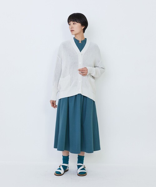 LOISIR(ロワズィール)の「エステル和紙片畦編みカーディガン(カーディガン/ボレロ・レディース・ネイビー/オフホワイト・FREE)」の10枚目の写真