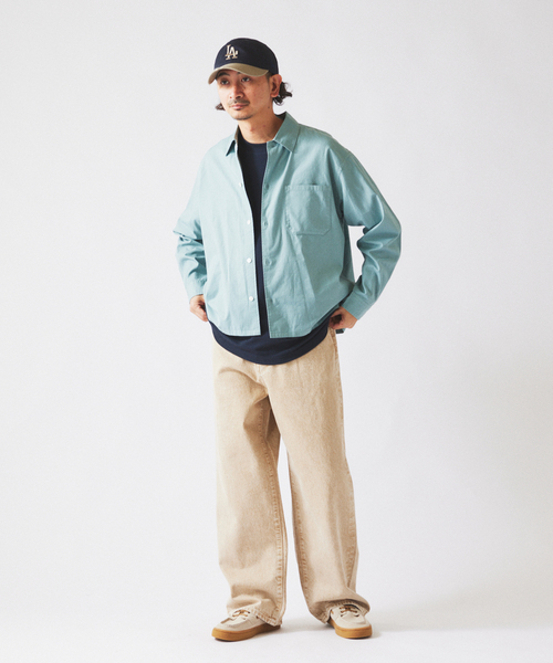 JOURNAL STANDARD relume（ジャーナルスタンダード　レリューム）の「JAMES FABRIC / ジェームスファブリック ガーメントダイ シャツ（シャツ/ブラウス・メンズ・ライトグレー/ピンク/イエロー/サックスブルー・MEDIUM/LARGE）」の7枚目の写真