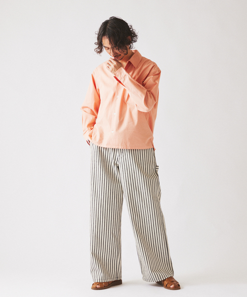 JOURNAL STANDARD relume（ジャーナルスタンダード　レリューム）の「JAMES FABRIC / ジェームスファブリック ガーメントダイ シャツ（シャツ/ブラウス・メンズ・ライトグレー/ピンク/イエロー/サックスブルー・MEDIUM/LARGE）」の8枚目の写真