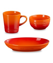 Le Creuset(���N���[�[)�̃��W�F�E�I�[�o���E�f�B�b�V�� 23cm & �{�[�� 330ml & �l�I�E�}�O �I�����W �Z�b�g(�H��)