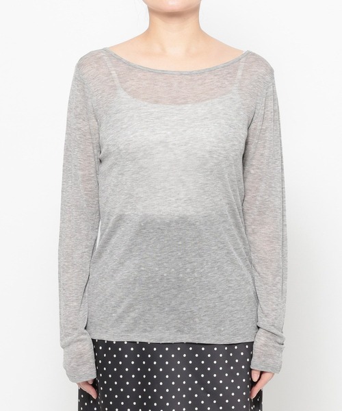 mysty woman（ミスティウーマン）の「【接触冷感】ソフトシアーロンTEELS　661523（Tシャツ/カットソー・レディース・オフホワイト/チャコールグレー/ブラック・FREE）」の13枚目の写真