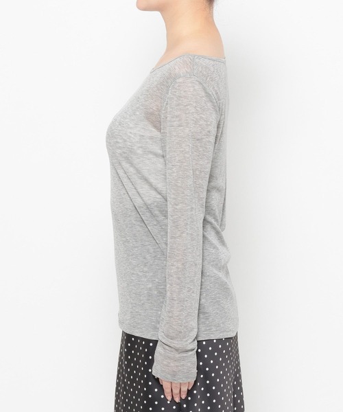 mysty woman（ミスティウーマン）の「【接触冷感】ソフトシアーロンTEELS　661523（Tシャツ/カットソー・レディース・オフホワイト/チャコールグレー/ブラック・FREE）」の14枚目の写真