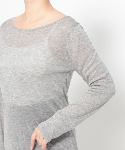 mysty woman（ミスティウーマン）の「【接触冷感】ソフトシアーロンTEELS　661523（Tシャツ/カットソー・レディース・オフホワイト/チャコールグレー/ブラック・FREE）」の17枚目の写真