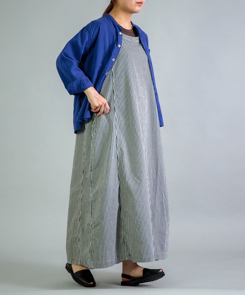 OMNIGOD womens / オムニゴッド] ヒッコリーデニム ノースリーブ