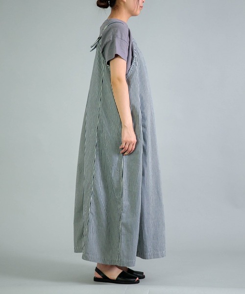 OMNIGOD womens / オムニゴッド] ヒッコリーデニム ノースリーブ