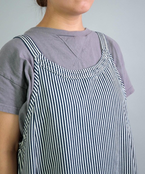 OMNIGOD（オムニゴッド）の「[OMNIGOD womens / オムニゴッド] ヒッコリーデニム ノースリーブワンピース（ワンピース・レディース・ブルー系その他・FREE）」の8枚目の写真