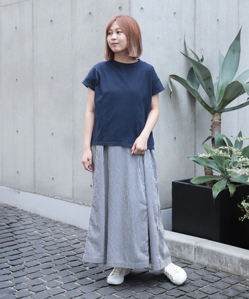 OMNIGOD womens / オムニゴッド] ヒッコリーデニム ノースリーブ