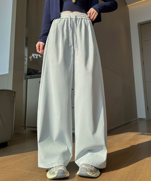 2ly2(トゥーリートゥー)の「ウエストギャザー ワイドストレートパンツ(その他パンツ・レディース・ライトグレー/ピンク/ネイビー・FREE)」の7枚目の写真