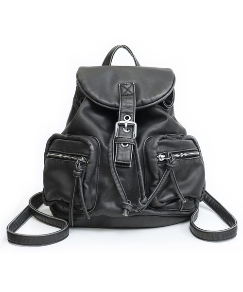 ANAP(アナップ)の「vintage加工フェイクレザーリュック(バックパック/リュック・レディース・グレー/ブラック・F)」の2枚目の写真