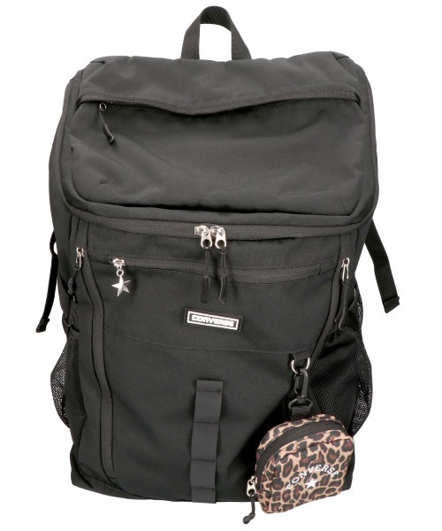 CONVERSE(コンバース)の「【CONVERSE/コンバース】RUBBER PATCH BOX BACKPACK / ボックスバックパック(バックパック/リュック・レディース・ブラック/アイボリー/ベージュ/シルバー・FREE)」の4枚目の写真