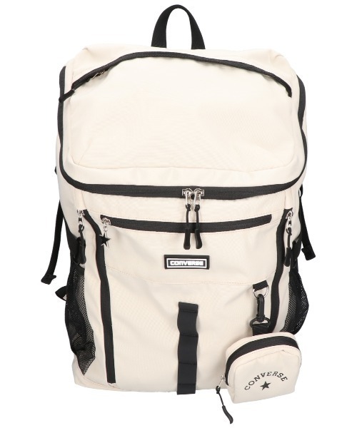 CONVERSE(コンバース)の「【CONVERSE/コンバース】RUBBER PATCH BOX BACKPACK / ボックスバックパック(バックパック/リュック・レディース・ブラック/アイボリー/ベージュ/シルバー・FREE)」の2枚目の写真