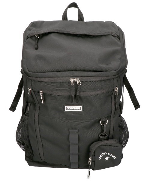 CONVERSE(コンバース)の「【CONVERSE/コンバース】RUBBER PATCH BOX BACKPACK / ボックスバックパック(バックパック/リュック・レディース・ブラック/アイボリー/ベージュ/シルバー・FREE)」の3枚目の写真