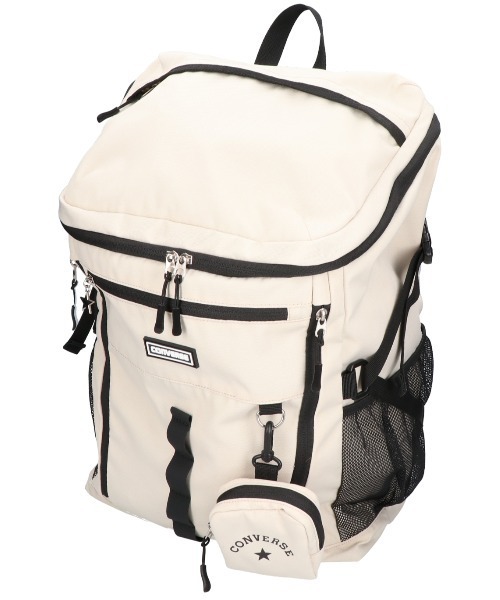 CONVERSE(コンバース)の「【CONVERSE/コンバース】RUBBER PATCH BOX BACKPACK / ボックスバックパック(バックパック/リュック・レディース・ブラック/アイボリー/ベージュ/シルバー・FREE)」の5枚目の写真