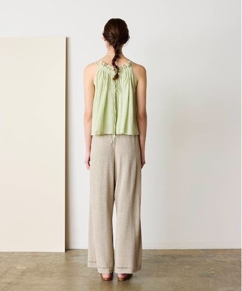 WALANCE（ワランス）の「natural dye Sheer Cotton Check gather camisole（キャミソール・レディース・グリーン/イエロー/レッド系その他・FREE）」の7枚目の写真