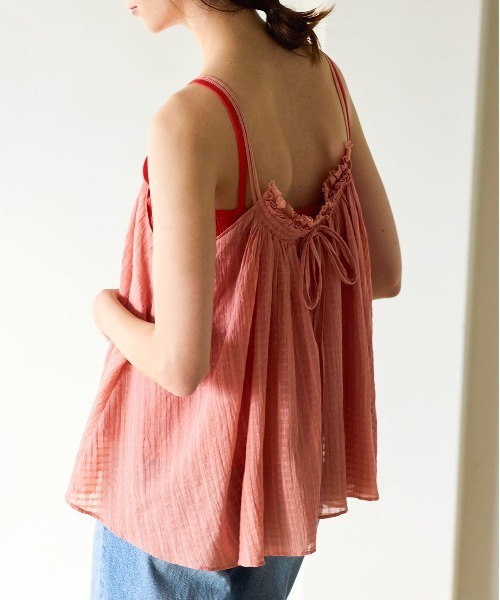 WALANCE（ワランス）の「natural dye Sheer Cotton Check gather camisole（キャミソール・レディース・グリーン/イエロー/レッド系その他・FREE）」の12枚目の写真