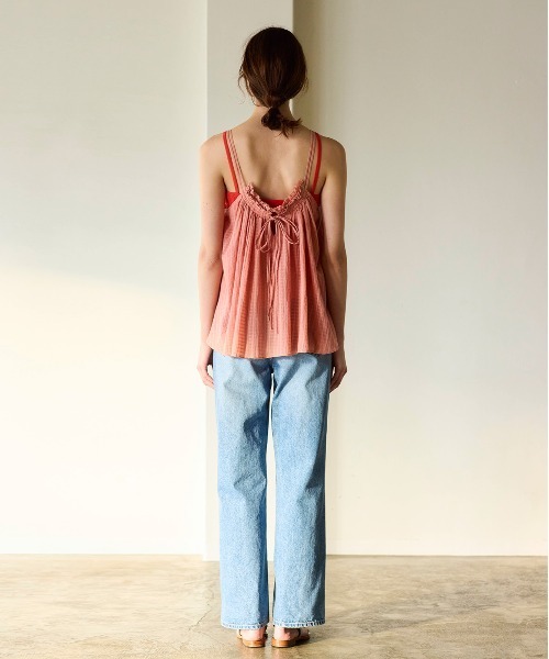 WALANCE（ワランス）の「natural dye Sheer Cotton Check gather camisole（キャミソール・レディース・グリーン/イエロー/レッド系その他・FREE）」の17枚目の写真