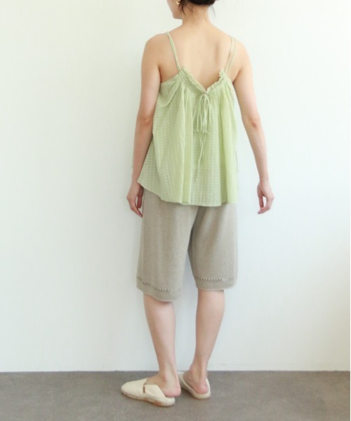 WALANCE（ワランス）の「natural dye Sheer Cotton Check gather camisole（キャミソール・レディース・グリーン/イエロー/レッド系その他・FREE）」の19枚目の写真
