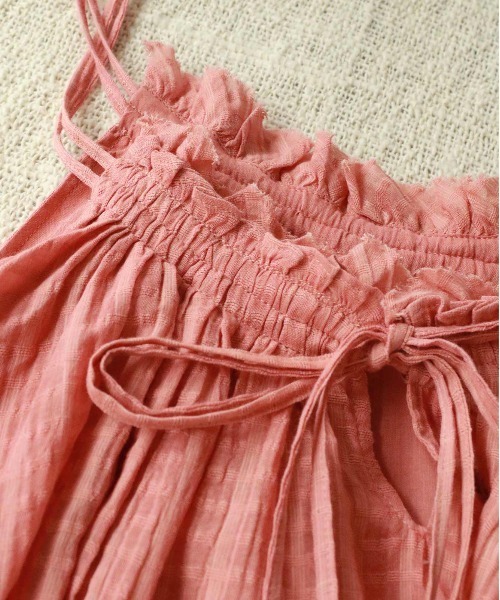 WALANCE（ワランス）の「natural dye Sheer Cotton Check gather camisole（キャミソール・レディース・グリーン/イエロー/レッド系その他・FREE）」の22枚目の写真