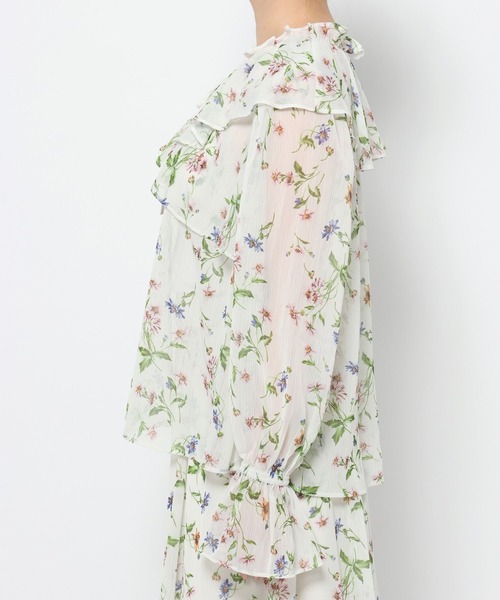 mysty woman（ミスティウーマン）の「楊柳ボタニカルブラウス 659272（シャツ/ブラウス・レディース・アイボリー/ブラック・FREE）」の7枚目の写真