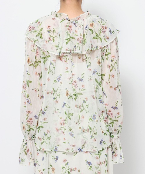 mysty woman（ミスティウーマン）の「楊柳ボタニカルブラウス 659272（シャツ/ブラウス・レディース・アイボリー/ブラック・FREE）」の8枚目の写真