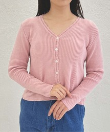 一部店舗限定 フェミニンVネックニットカーディガン
