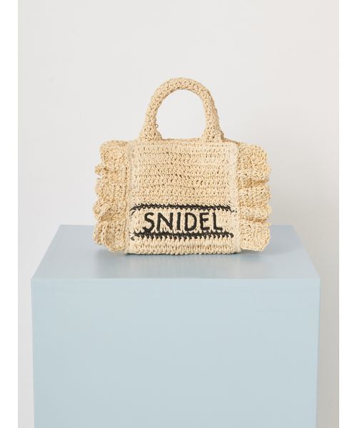 SNIDEL（スナイデル）の「ブレーズフリルロゴミニショルダー（ショルダーバッグ・レディース・ホワイト/ベージュ/ライトブルー・F）」の2枚目の写真