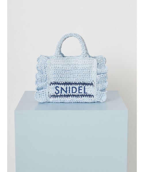 SNIDEL（スナイデル）の「ブレーズフリルロゴミニショルダー（ショルダーバッグ・レディース・ホワイト/ベージュ/ライトブルー・F）」の3枚目の写真