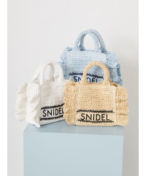 SNIDEL（スナイデル）の「ブレーズフリルロゴミニショルダー（ショルダーバッグ・レディース・ホワイト/ベージュ/ライトブルー・F）」の4枚目の写真