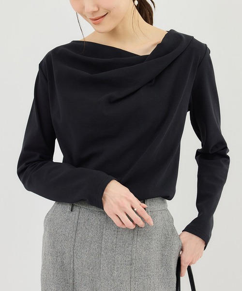 ROPE' PICNIC(ロペピクニック)の「ドレープカットトップス(Tシャツ/カットソー・レディース・ホワイト/ネイビー/サックスブルー/クリーム・FREE)」の3枚目の写真