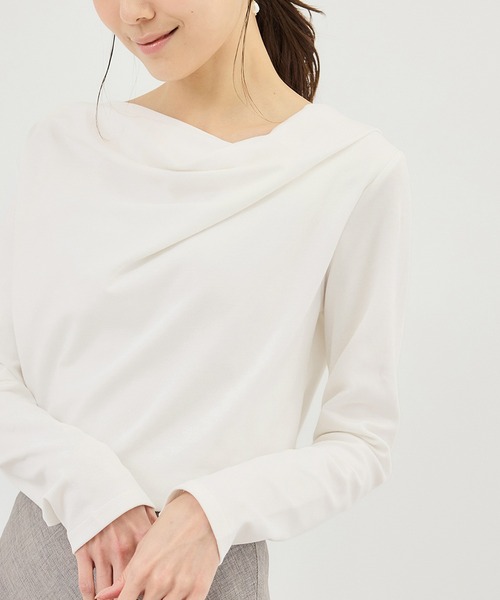 ROPE' PICNIC(ロペピクニック)の「ドレープカットトップス(Tシャツ/カットソー・レディース・ホワイト/ネイビー/サックスブルー/クリーム・FREE)」の2枚目の写真