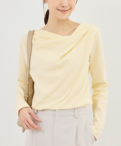 ROPE' PICNIC(ロペピクニック)の「ドレープカットトップス(Tシャツ/カットソー・レディース・ホワイト/ネイビー/サックスブルー/クリーム・FREE)」の1枚目の写真