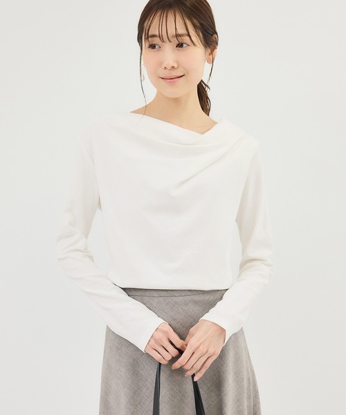 ROPE' PICNIC(ロペピクニック)の「ドレープカットトップス(Tシャツ/カットソー・レディース・ホワイト/ネイビー/サックスブルー/クリーム・FREE)」の7枚目の写真