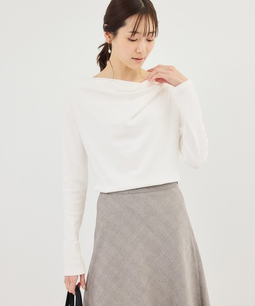 ROPE' PICNIC(ロペピクニック)の「ドレープカットトップス(Tシャツ/カットソー・レディース・ホワイト/ネイビー/サックスブルー/クリーム・FREE)」の8枚目の写真