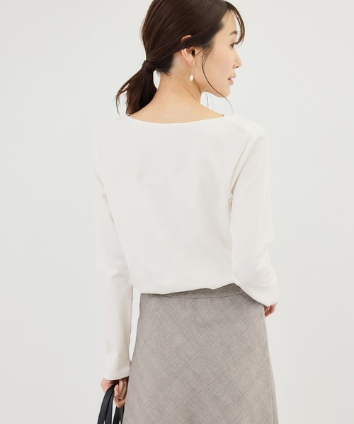 ROPE' PICNIC(ロペピクニック)の「ドレープカットトップス(Tシャツ/カットソー・レディース・ホワイト/ネイビー/サックスブルー/クリーム・FREE)」の9枚目の写真