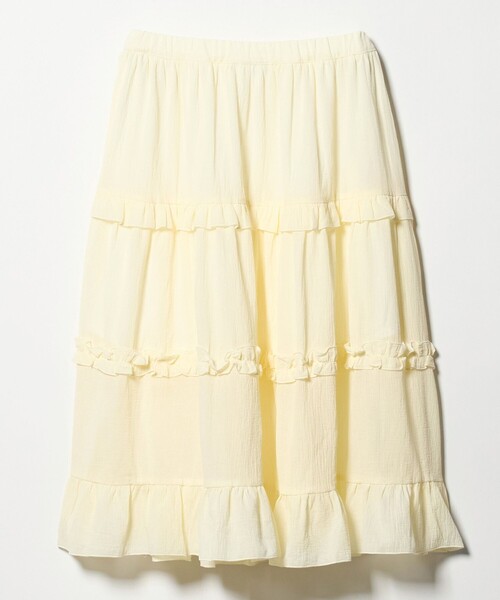 green label relaxing(グリーンレーベルリラクシング)の「楊柳フリル ロングスカート / キッズ 140cm-160cm(スカート・キッズ・ブラック/オフホワイト・140cm/150cm/160cm)」の9枚目の写真