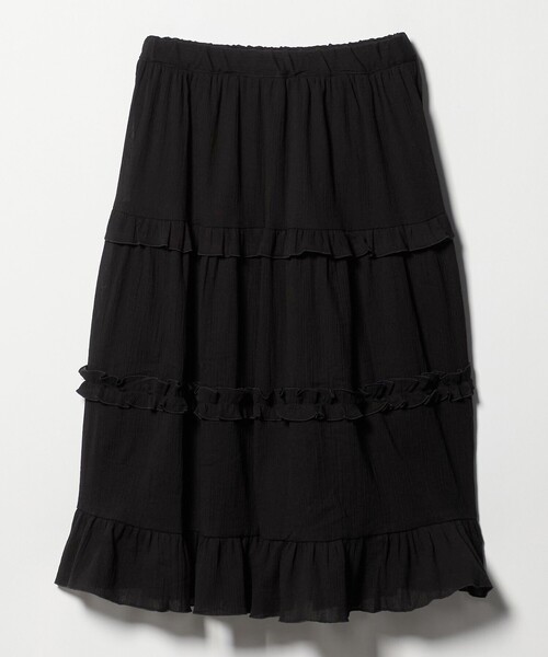 green label relaxing(グリーンレーベルリラクシング)の「楊柳フリル ロングスカート / キッズ 140cm-160cm(スカート・キッズ・ブラック/オフホワイト・140cm/150cm/160cm)」の15枚目の写真